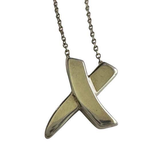 Tiffany & Co. Paloma Picasso Graffiti X Necklace Sterling 16" - Picture 1 of 16